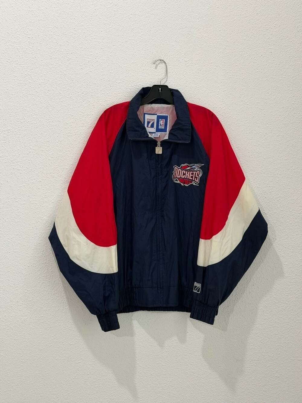 Vintage 90s Houston Rockets NBA Logo 7 Windbreaker Jacket M